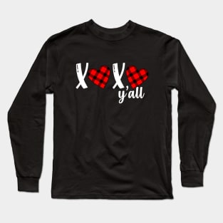 XOXO plaid hearts love and kisses valentines day gift idea Long Sleeve T-Shirt